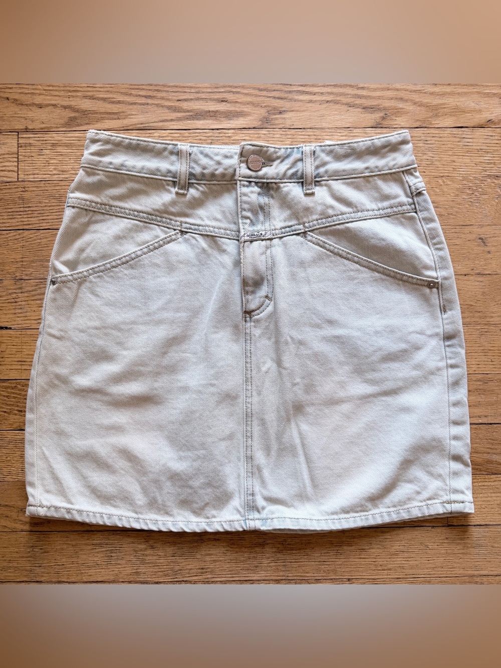 Marithe Francois Girbaud Denim Mini Skirt Womens M Light Wash Y2K Korean